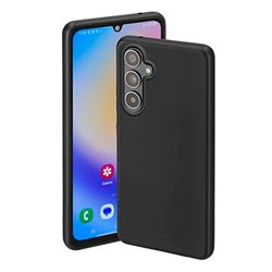 Hama Fodral för Samsung Galaxy A34 5G (mobiltelefonfodral skyddar mot stötar, repor och smuts, skyddsfodral möjliggör induktiv laddning, silkeslent matt TPU-fodral med mjukt foder), svart