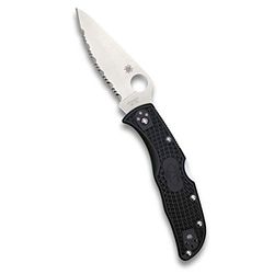 Spyderco, Zakmes, Endela Lockback, lemmet: 8,9 cm, zwart, klapmes, gekarteld, zakclip, satijnen afwerking
