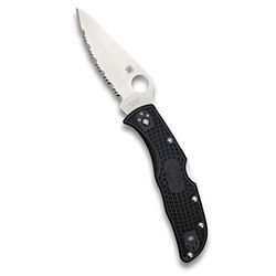 Spyderco, Fickkniv, Endela Lockback, blad: 8,9 cm, svart, fällkniv, vågkant, fickklämma, satinfinish