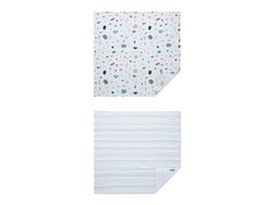 Hibboux Terazzo Couverture en Mousseline rayée 75 x 75 cm