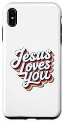 Jesus Loves You Retro Vintage Christian Men Women Kids Case for iPhone XS Max