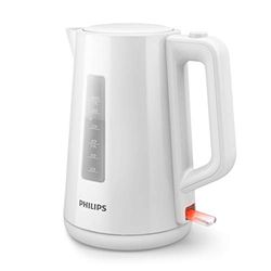 Philips Domestic Appliances Bouilloire Électrique - 1.7 L, Couvercle à Ressort et Voyant Lumineux, Socle 360°, Blanc (HD9318/00), White, Taille unique