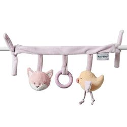 Nattou Juguete Colgante de poliéster, con sonajero y Otras Actividades, Aprox. 32 cm, Alice y Pomme, Rosa