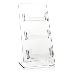 Soporte para tarjetas de visita Deluxe con 3 compartimentos en 3 pisos.
