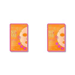Nip + Fab Vitamin C Fix Sheet Mask for Face with Coconut Water, Citrus Fruit Extract, Hydrating Antioxidant Facial Mask for Skin Brightening and Toning, 24ml (Pack of 2)