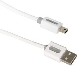 ICIDU - Cable USB 2.0 A-BM de 1 m, Color Blanco, Cable USB A Mini-USB B, 2.0, Male Connector/Male Connector, Blanco