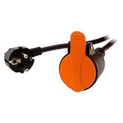 Zenitech Prolunga impermeabile 2P+T H07RN F 3 x 1,5 mm² 10 m con clip di fissaggio arancione
