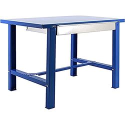 SimonRack Banco de Trabajo Taller, Capacidad Carga 600 kg, 830x1200x730 mm, Mesa de Trabajo, 1 Cajón, Azul - BT6