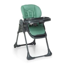 Foppapedretti Chaise haute Gourmand, enfant de 6 mois à 3 ans (jusqu'à 15 Kg), légère et compacte, rembourrage amovible et lavable, pliable multiposition, panier porte-objets, vert