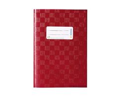 HERMA 7430 Notebook Covers A5 Raffia Wine Red, Pack of 25, Book Covers with Label & Raffia Structure Made of Durable & Wipe-Clean Polypropylene Film, Notebook Cover Set for School Notebooks, Coloured