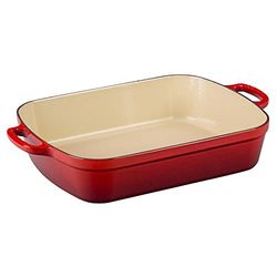 Le Creuset Plat Signature Rectangulaire en Fonte Émaillée, 37 cm, 6,6 L, 4,74 kg, Cerise, 20184370602422