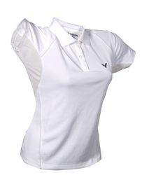 Victor Mujer Polo Camisa White 6030, Color Blanco/Gris, Archivo, Mujer, Color Blanco - Blanco, Gris, tamaño XS