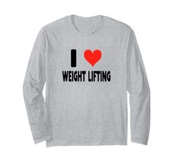I Love Weightlifting Heart Gym Workout Fitness Panca pesi Maglia a Manica