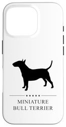 iPhone 16 Pro Miniature Bull Terrier Dog Black Silhouette Case