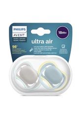 Ciuccio ultra air Philips Avent, dai 18 mesi in su, tettarella extra resistente, ortodontico e senza BPA, 2 pezzi, custodia da trasporto/sterilizzazione inclusa, SCF349/01