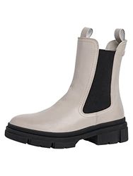 Tamaris Chelsea boots voor dames, enkellaarzen, Touch-it-voetbed, grijs leer, 39 EU