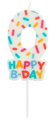Folat 24110 Candle Cozy Sprinkles Number 0-7 cm-Cake Decorations for Birthday Anniversary Wedding Graduation Party, Multi Colors, 7 cm