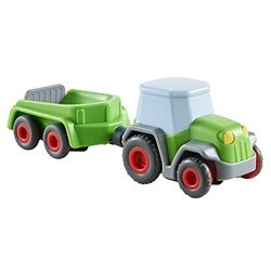 HABA 305562-Kullerbü – Traktor mit Anhänger, Kugelbahnzubehör AB 2 Jahren Accesorio para Pistas de canicas, Color Verde (305562)