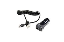Dcu tecnologic Dcu tecnologic, caricabatterie per auto, caricabatterie usb per cellulare 2.4a+cavo di ricarica micro-usb, cavo lightning riccio