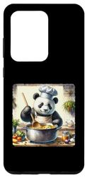 Galaxy S20 Ultra Panda Cooking Soup In A Rural Kitchen. Herbs Vegetables Chef Case