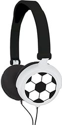 LEXIBOOK Casque Audio Stéréo Football, Puissance Sonore Limitée, Pliable et Ajustable, Blanc/Noir, HP015FO