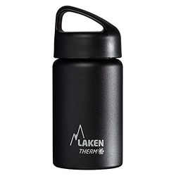 Laken Classic Botella Térmica Acero Inoxidable 18/8 y Doble Pared de Vacío, Unisex adulto, Negro, 350 ml
