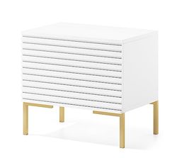 Selsey LAMMELO Stolik nocny, Melamina, MDF, Metal, Biały, Kompaktowy