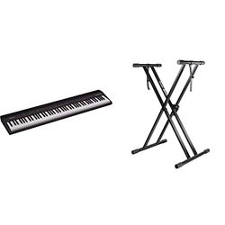 Roland Go-88P, Digital Piano, Tamaño Único, Piano De 88 Notas De Tamaño Estándar + Rockjam Soporte Para Teclado Xfinity Preensamblado, Doble Arriostrado Y Con Correas De Bloqueo