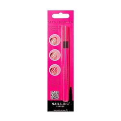 Nails Inc – MANI MARKER NEON PINK Nail Art Pen – exakt nageldesignspenna i neonrosa – vegansk, djurförsöksfri och lätt att använda – Perfekt för gör-det-själv-nagelkonst – perfekt manikyr