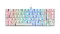 Mars Gaming MKREVOPRO, Teclado Mecánico Gaming TKL con Pad Numérico, Switch OUTEMU Pro Azul, Iluminación Full RGB, Chip Vision MCU, Software, Idioma Portugués, Blanco