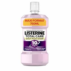 Listerine | Bain de Bouche Total Care Goût Plus Léger (bouteille de 750 ml) – Soin bucco-dentaire quotidien sans alcool 10 bénéfices en 1 – Bain de bouche pour une haleine fraîche durable