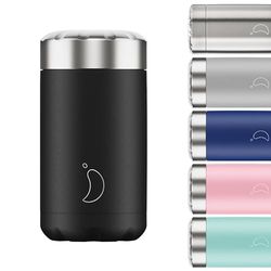 Chilly's Boîte Alimentaire - Récipient Alimentaire Réutilisable en Acier Inoxydable de Haute Qualité - Double Paroi Isolée pour Garder les Aliments au Chaud ou au Froid - Noir, 500ml