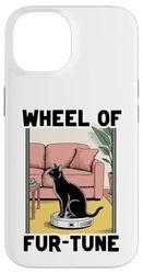 Wheel Of Fur-Tune Cat On Robot Vacuum Cleaner Cat Case for iPhone 14