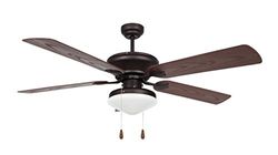 Orbegozo CP 73132 - Ventoinha de teto com luz para exterior, 5 pás, 132 cm de diâmetro, potência de 60 W e 3 velocidades, preto