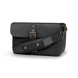 MegaGear MG1524 Messenger Bag in pelle per fotocamere Mirrorless, Instant e DSLR - Nero