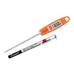 Escali DH1-O kökstermometer digital – gourmettermometer kökstermometer matlagning – kötttermometer – grilltermometer – NSF-certifierad – 45°–200 °C – orange – 20 x 1,9 x 1,3 cm