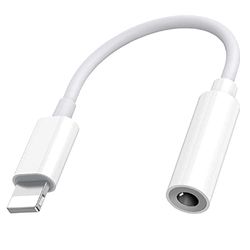 Adattatore per cuffie iPhone, da Lightning a 3,5 mm, adattatore Aux jack audio convertitore adattatore compatibile con iPhone 14/13/12/11 Pro/X/XS Max/XR/8/7, supporta tutti i sistemi iOS bianco