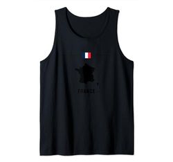 Bandera francesa con mapa y nombre del país Francia Camiseta sin Mangas
