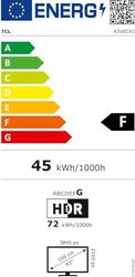 TCL 43V6C 43 inch Direct LED TV, 4K HDR TV, Smart TV aangedreven door Google (Dolby Audio, Motion Clarity, compatibel met Google Assistant & Alexa, 2025 New Model)