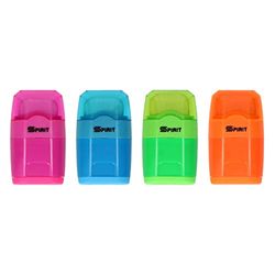 TTS Taille-crayon et gomme "TRIOS" 2 trous 1/1 - Pack de 12 Coloris aléatoire