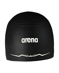 arena Aquaforce Golfvrije uniseks race-siliconen badmuts voor dames en heren, competitief zwemmen of trainen, zwemkleding, zwart, groot