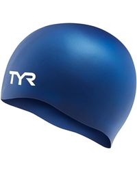 TYR Latest Designed Long Swim, Keeps Hair Clean with Ear Protector,Waterproof Silicone Swimming cap for Adult, Woman And Men (Navy), Cuffia da Nuoto Senza Pieghe (Blu Unisex, Multicolore, Misura Unica