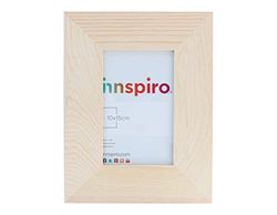 INNSPIRO Marco madera de pino macizo con trasera 4,5cm. moldura 10x15cm., madera sin tratar, natural, para manualidades, decorar y personalizar