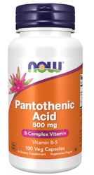 Now Foods - PANTOTHENIC ACID 500 mg | Ácido Pantoténico 500 mg | Apoyo para el Metabolismo Energético y la Salud de la Piel - 100 Cápsulas