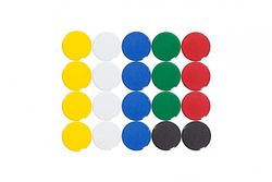 MAUL aimants à facettes (20 pièces) MAULpro Ø 33mm | Aimant en Plastique | Aimant puissants pour Tableau Blanc magnetique et Tableau Blanc effacable | Idéal pour Le Bureau et l'atelier | Couleur