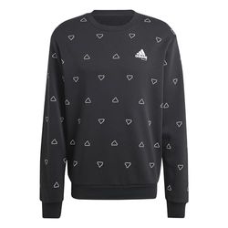 adidas Felpa Uomo Girocollo, L Nero, Nero, L