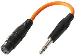 Pulse PLS00346 3-pins XLR-aansluiting naar 6,35 mm Stereo Jack Plug Adaptor Lead, Oranje