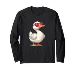 Awesome Duck Love Outfit for Funny Sunglasses Lovers Long Sleeve T-Shirt