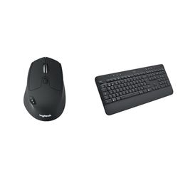 Logitech M720 Triathlon Multi-Device Wireless Mouse, Bluetooth, USB Unifying Receiver, 1000 DPI & Signature K650 Wireless Keyboard with Wrist Rest, Full-Size, BLE Bluetooth or Logi Bolt USB
