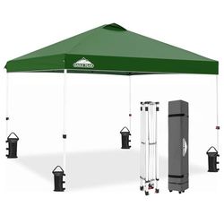 EAGLE PEAK Tenda pop-up 3x3 m con borsa per il trasporto, 4 picchetti, 4 corde, 4 sacchi di peso, tenda facile da installare, 100 mq di ombra, verde